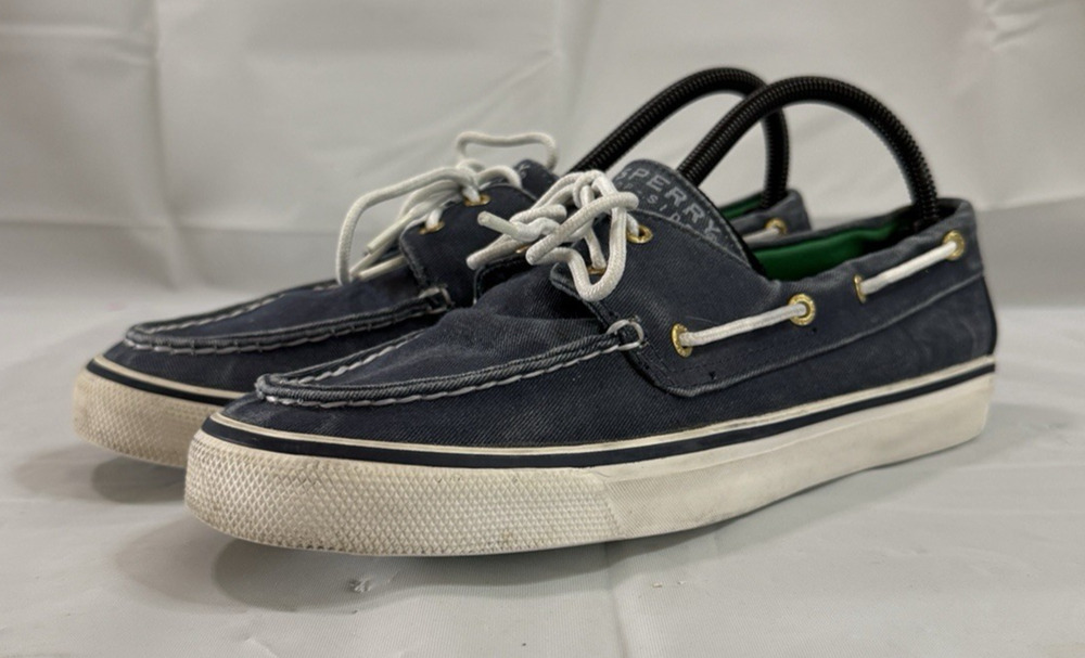 Sperry Top-Sider Womens Canvas Boat Shoes Navy Blue Size 9.5 M Casual Deck